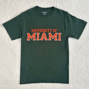 University of Miami Dark Green Champion T-Shirt Tee Small